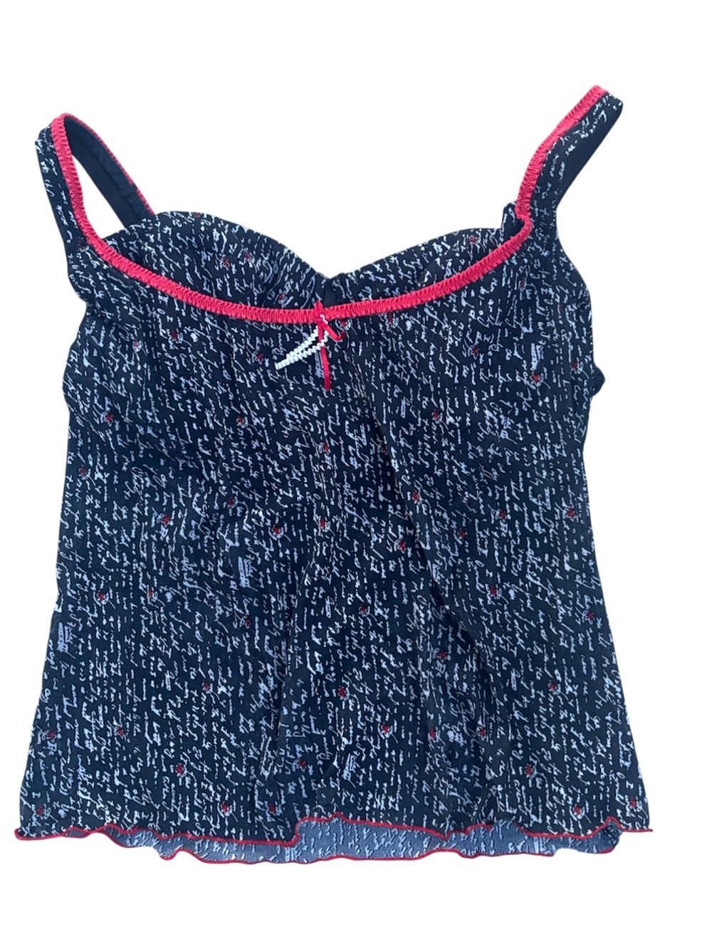 Euro Y2K Printed Cami Top Built in Bra Lingerie